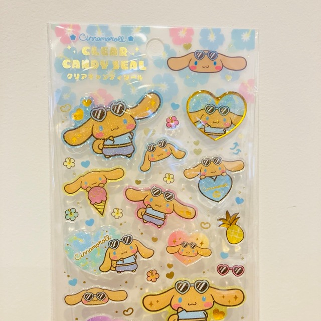 サンリオ　日焼けシリーズ　シナモロール　クリアキャンディシール　X16