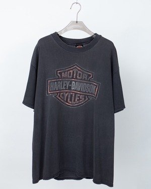 "Harley-Davidson" good faded both side print T-shirt
