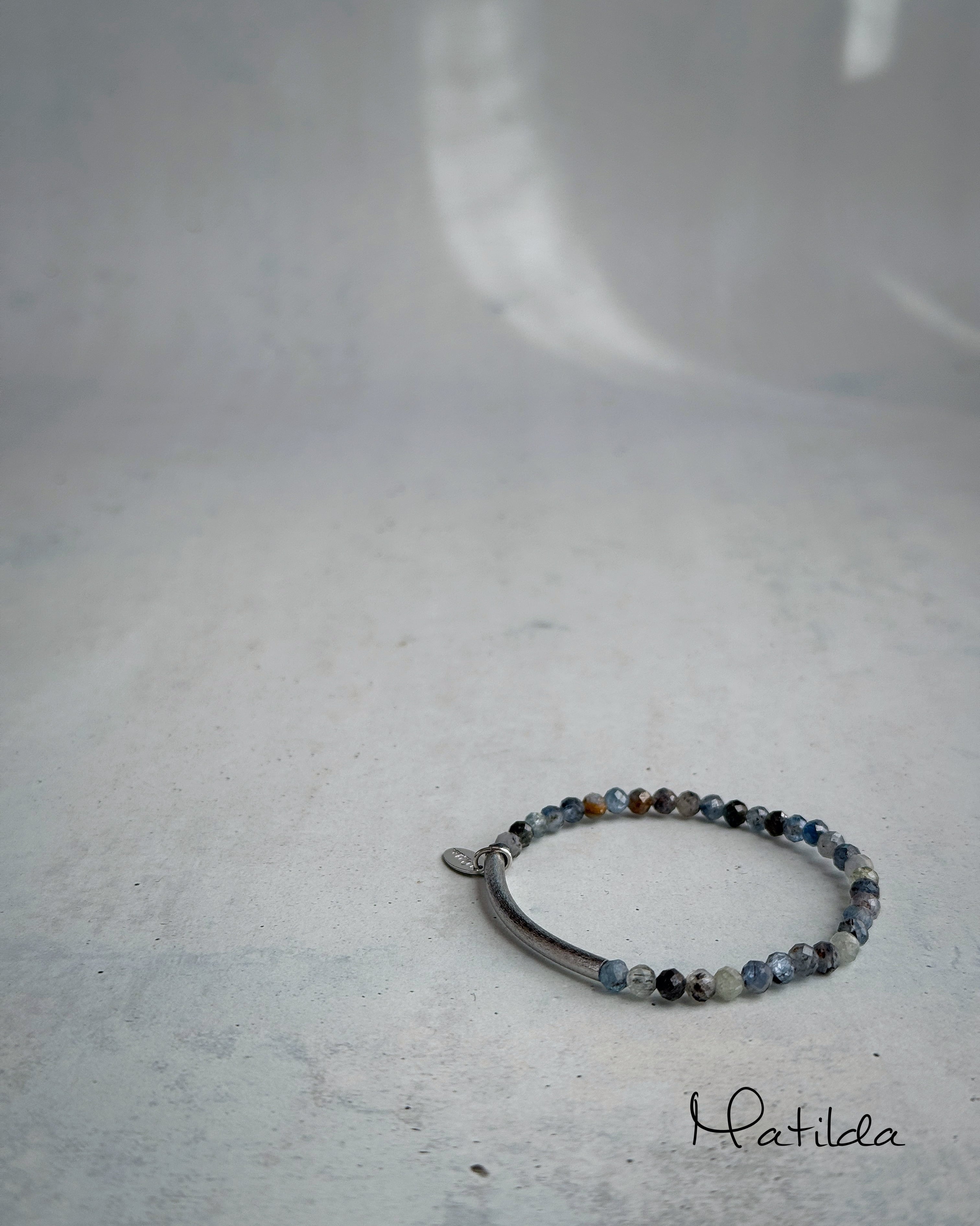 Tube & stone bracelet(カイヤナイト)