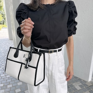Buddy. canvas bag medium【WHT×BLK】