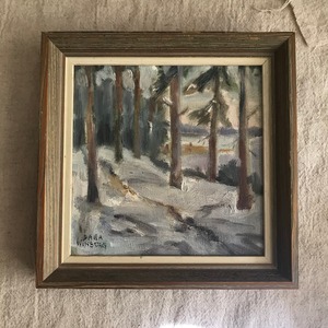 雪景色の油絵