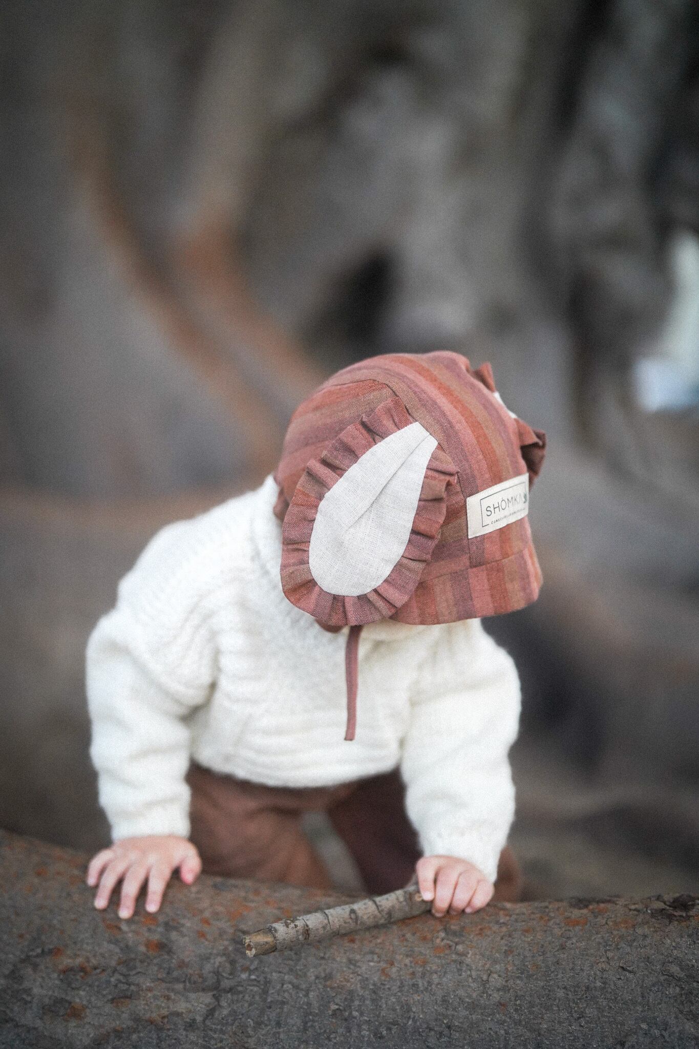 shomka ♡ wool puppy bonnet 51cm SHÓMKA 】Earthwood Puppy Bonnet | PAY ID