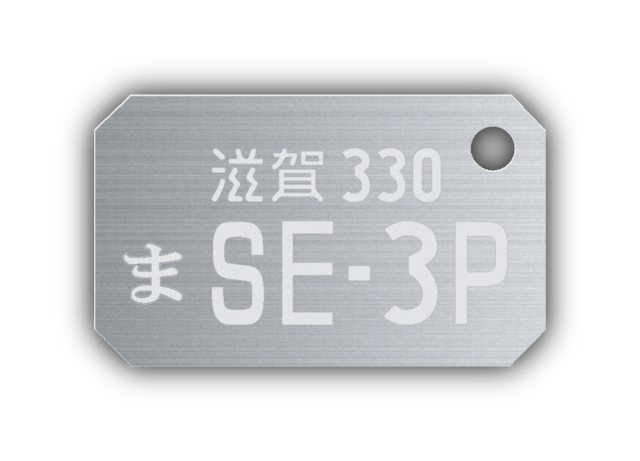【受注生産】マツダ RX-8 「SE-3P」 ステンレス製ナンバープレートキーホルダー 誕生石 カラーCZ入り