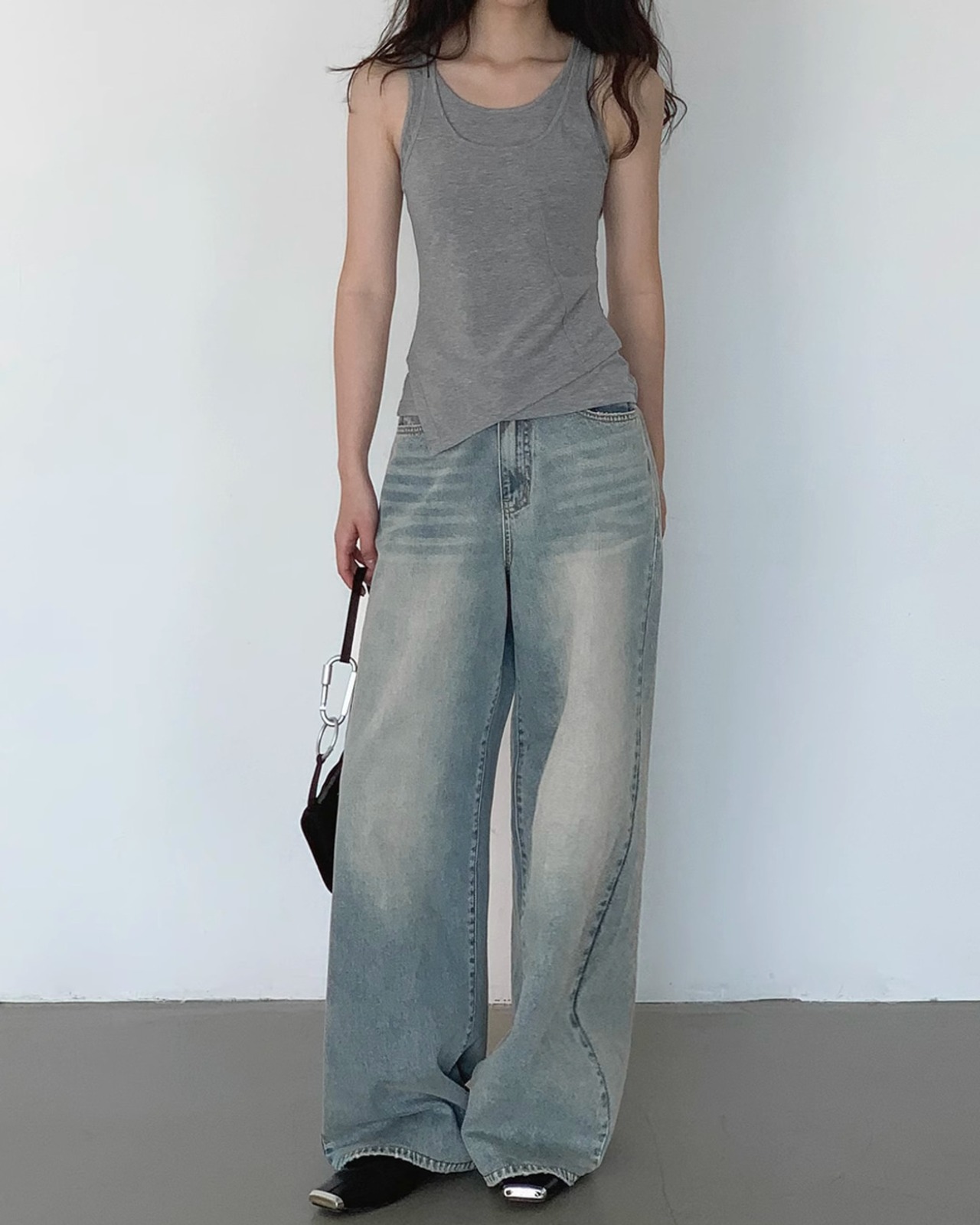 Fake layered Tank top　N1112