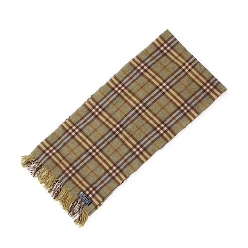 Burberry GreenNovaCheckCashmareFringeScarf