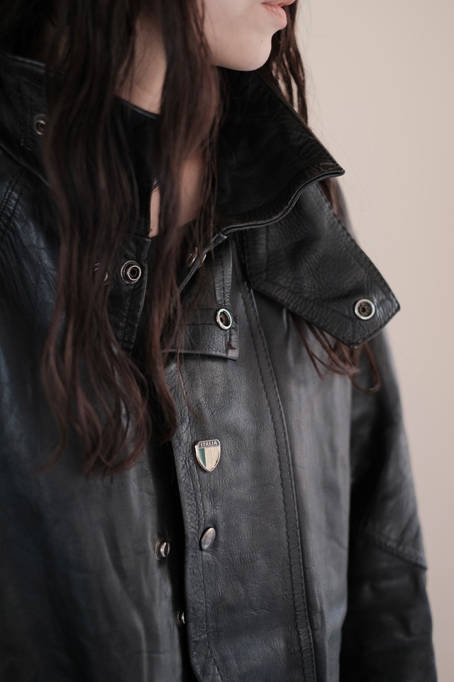 VINTAGE / Euro Riding Leather Half Coat