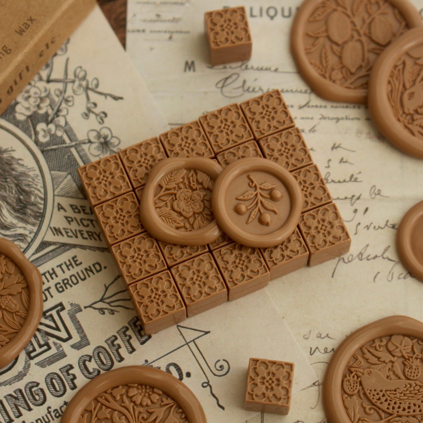 【50Packs】シーリングワックス Retro color【Caramel】