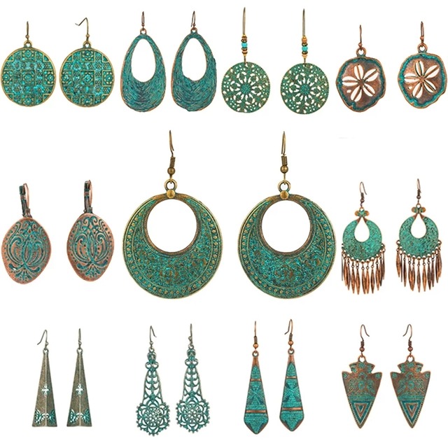 Bohemian Green Earrings♥