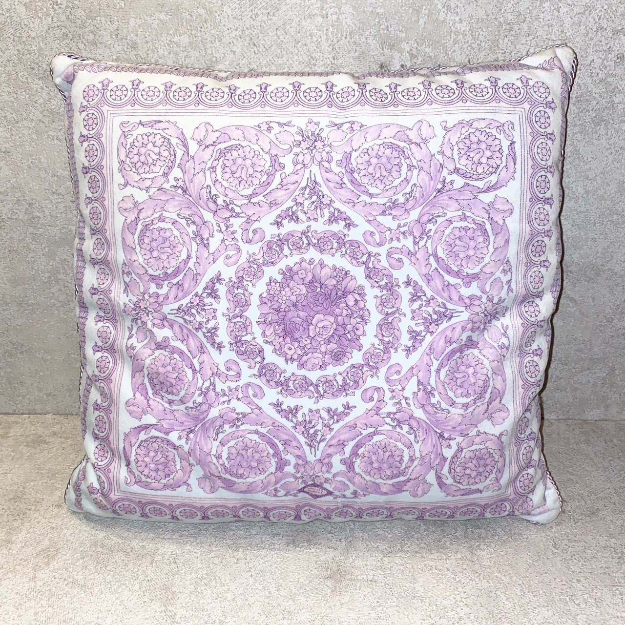 VERSACE baroque pattern velour cushion
