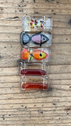 琉球ガラス箸置き　レッドオレンジピンク系　5個セット Cセット
