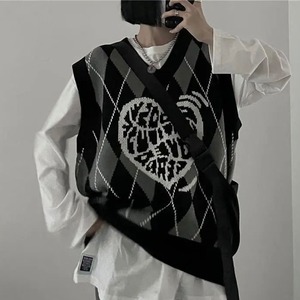 【予約】dark street heart pattern loose vest