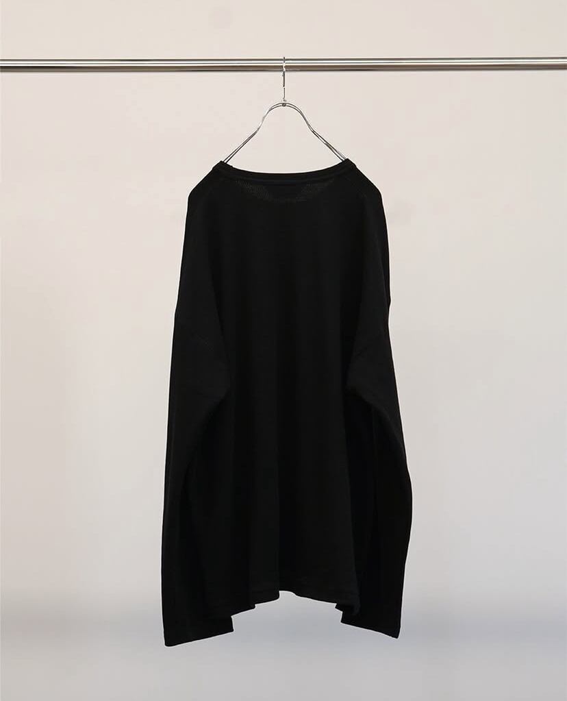 25SS】 ANCELLM WAFFLE CREW NECK LS T-SHIRT (BLACK) ANC-CT99