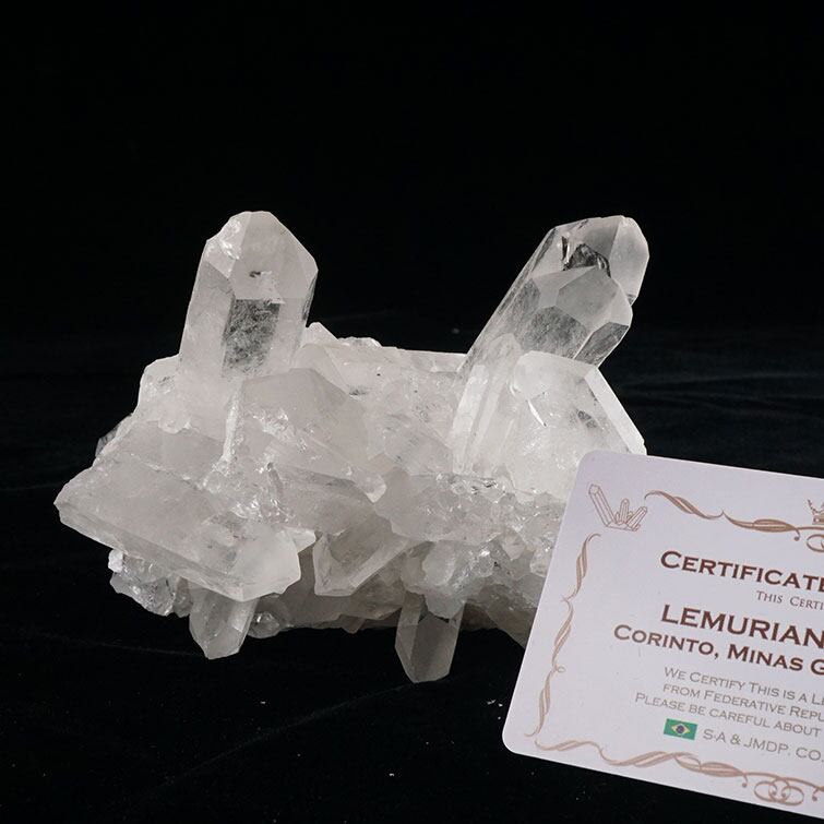 水晶 クラスター 原石 ブラジル ミナスジェライス州 コリント産 レムリアンシード 証明書付属 一点物 282-423