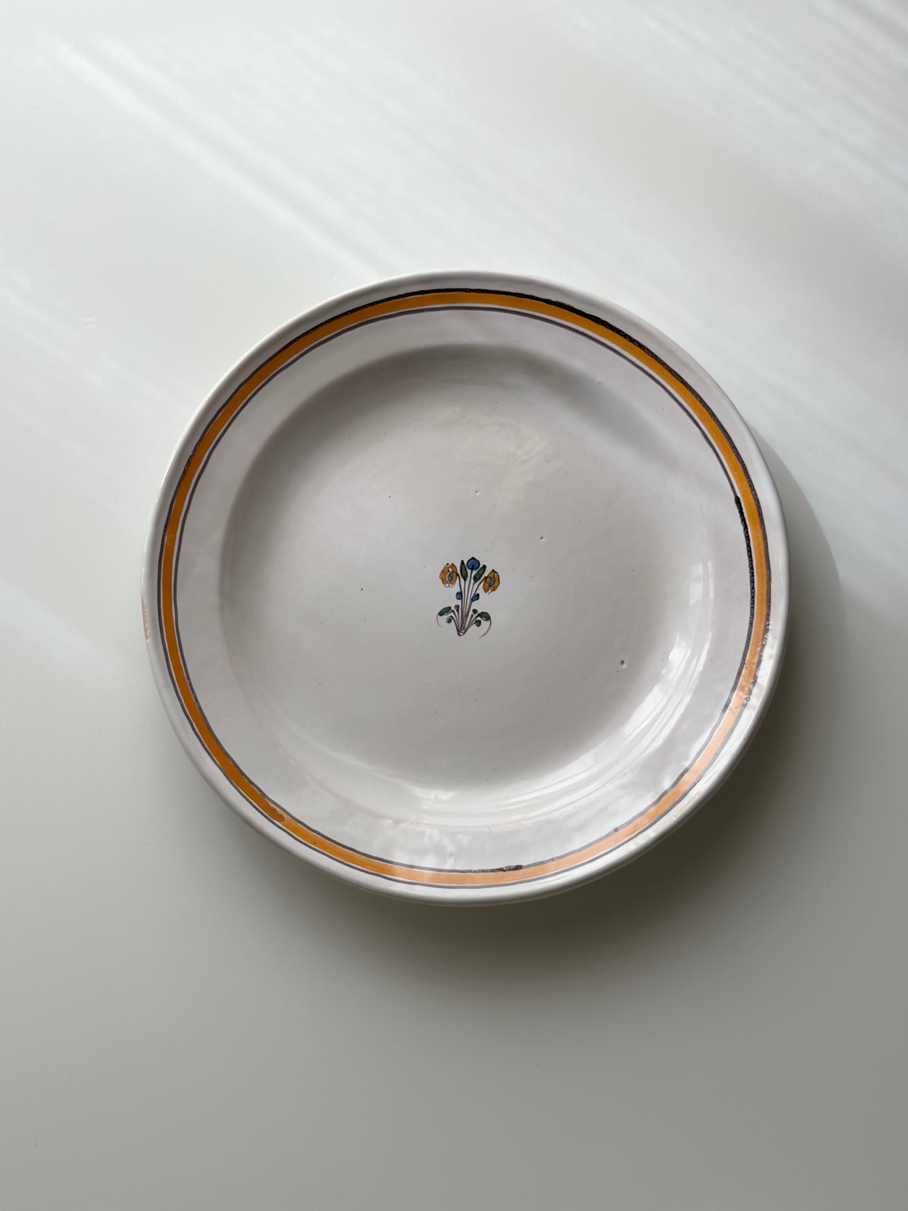 ムスティエ　アンティークプレート　② アンティークプレート.Moustiers ムスティエ ファイアンス焼 南仏