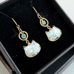 Twinkle Catセット＊選べる誕生石カラー×きらめく猫ピアス・イヤリング2点SET