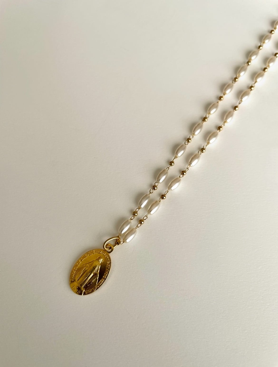 奇跡のメダイのナツメパールネックレス