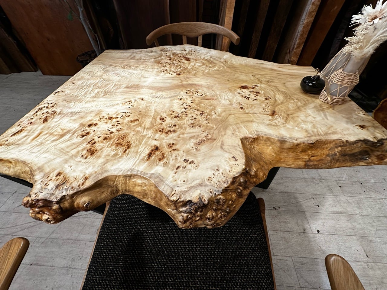 ポプラ瘤_900×530-850-670×45_浅草本店_テーブル天板/一枚板 241507