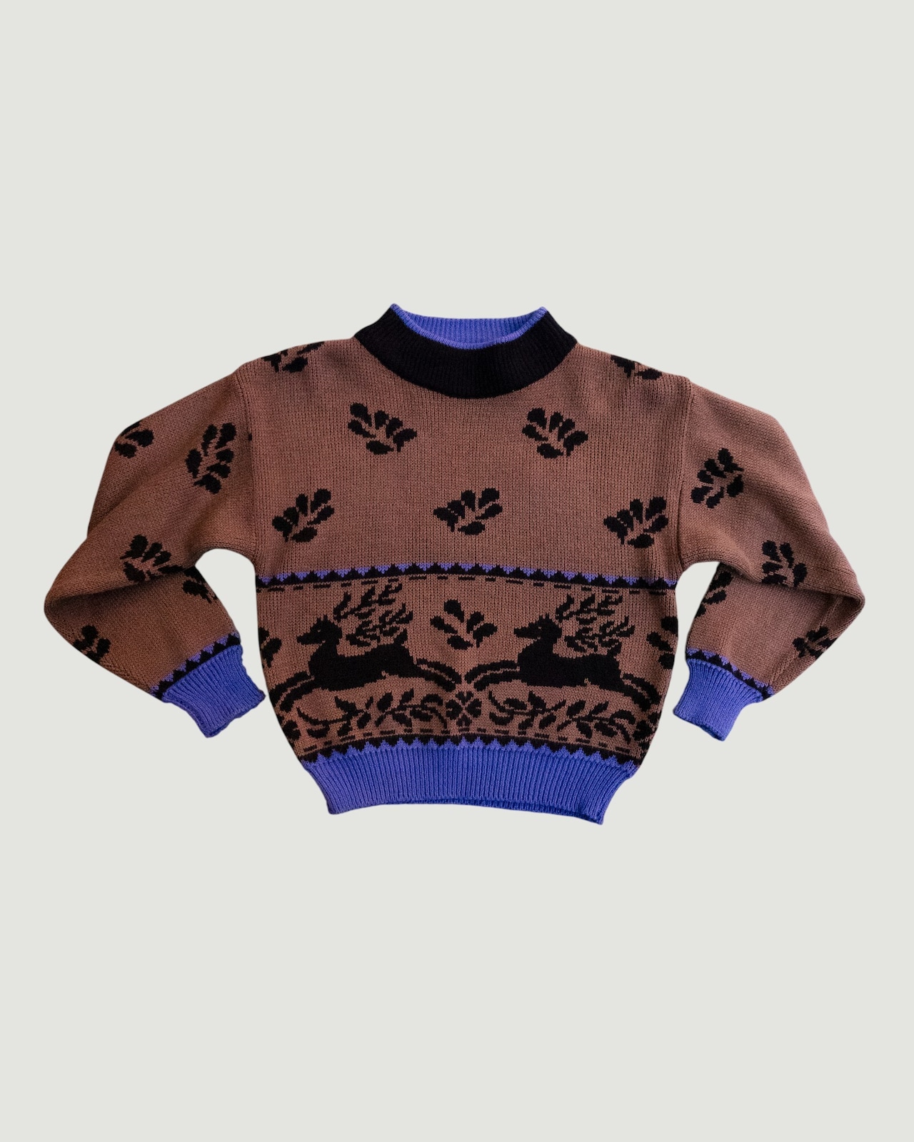 【古着】鹿が飛び跳ねるセーター - 1