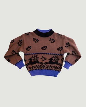 【古着】鹿が飛び跳ねるセーター