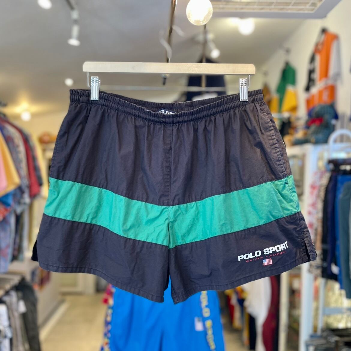 90s POLO SPORT(ポロスポーツ) Colorblock Swim Shorts カラーブロック スイムショーツ ハーフパンツ / XL