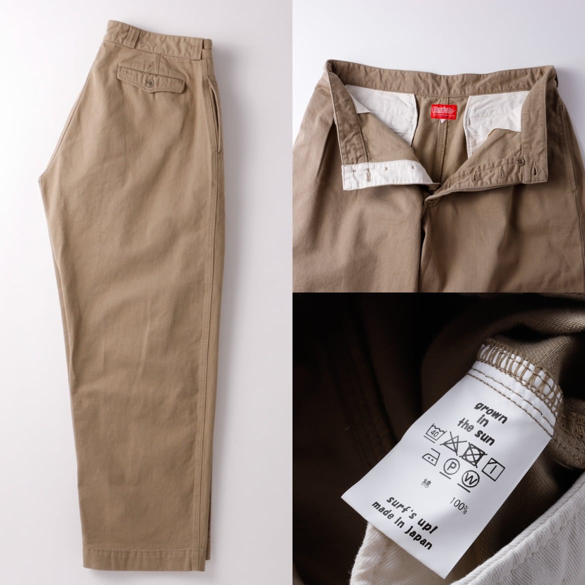 パンツ GROWN IN THE SUN WIDE ARMY CHINO PANT 2M 新品】GROWN IN THE SUN WIDE ARMY PANTS SELVAGED CHINO PANTS