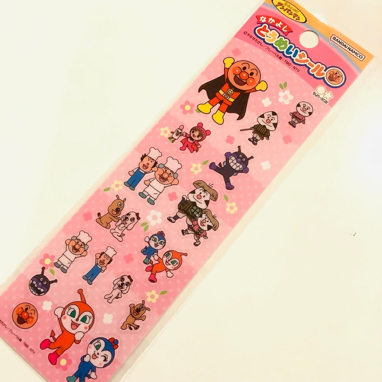 それいけ!アンパンマン ピンク なかよしとうめいシール C02