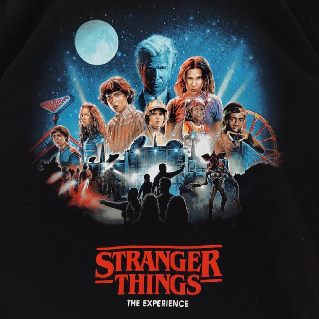 ストレンジャーシングス ネットフリックス Tシャツ エル M 黒 ストレンジャーシングス ネットフリックス Tシャツ エル M 黒