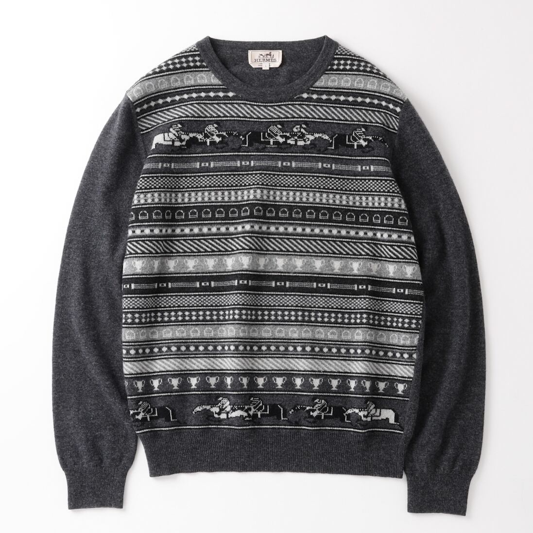 極美品】Hermes wool cashmere Knit sweater made in Italy size L 