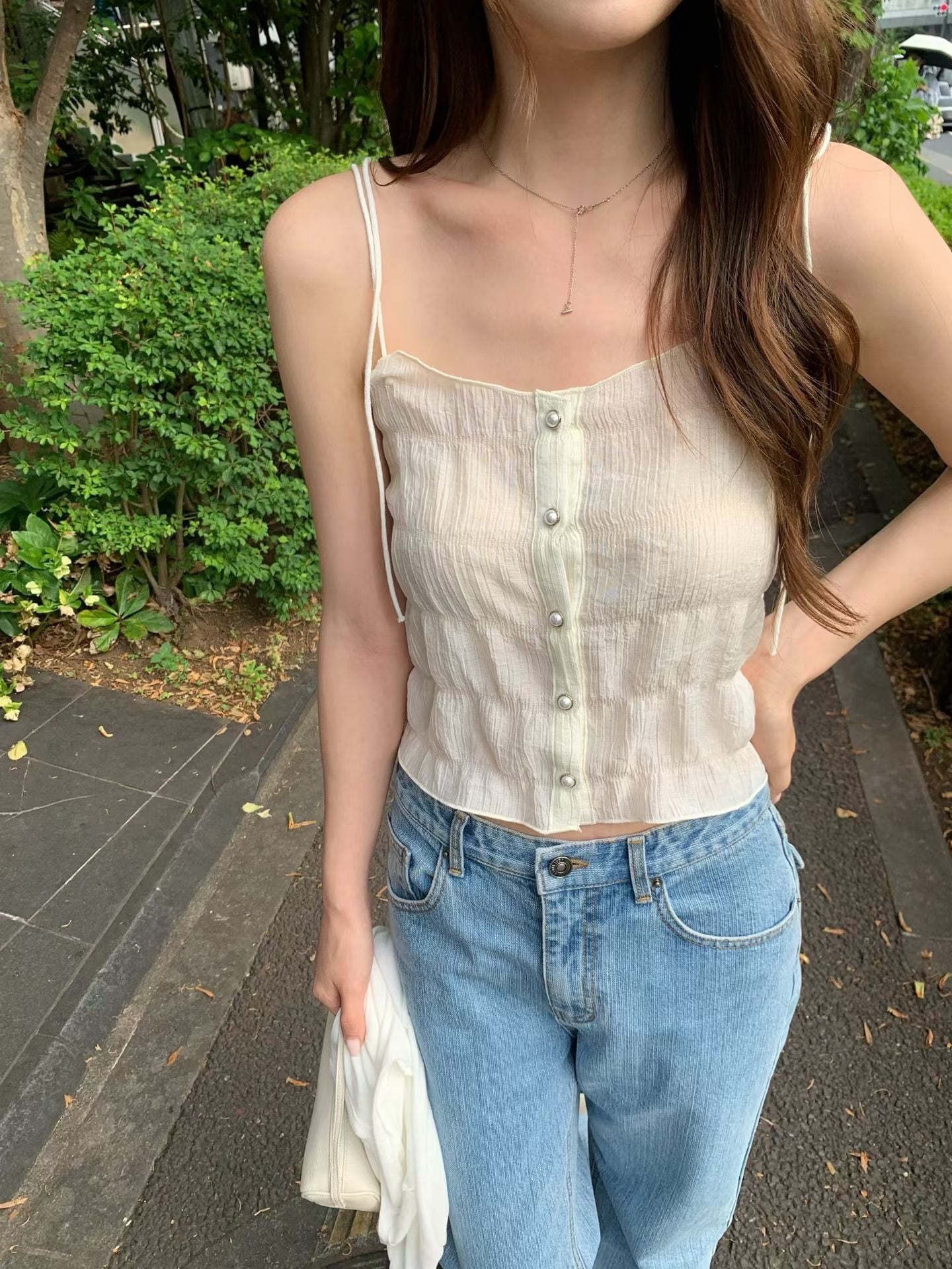 (予約) vegetable / Shell wrinkle blouse / 2color
