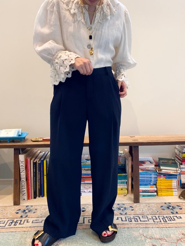 Austrian Linen Crochet Collar Blouse