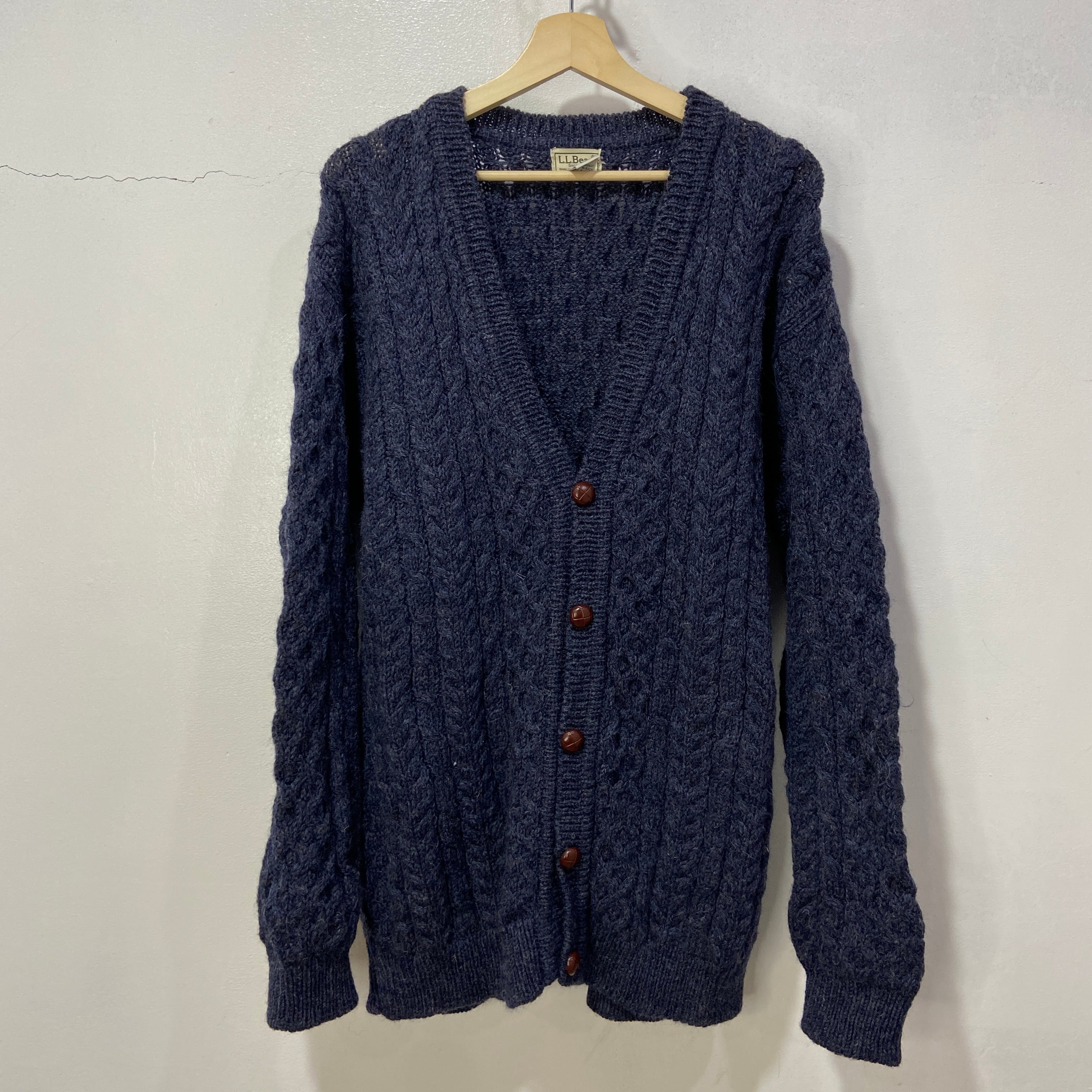 送料無料』L.L.bean エルエルビーン フィッシャーマンカーディガン 90s  