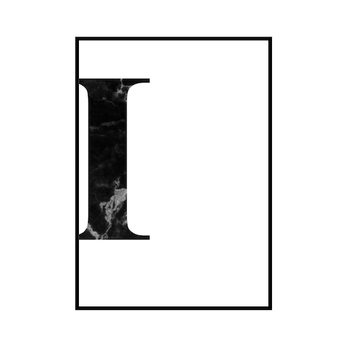 "I" 黒大理石 - Black marble - ALPHAシリーズ [SD-000510] B4サイズ フレームセット