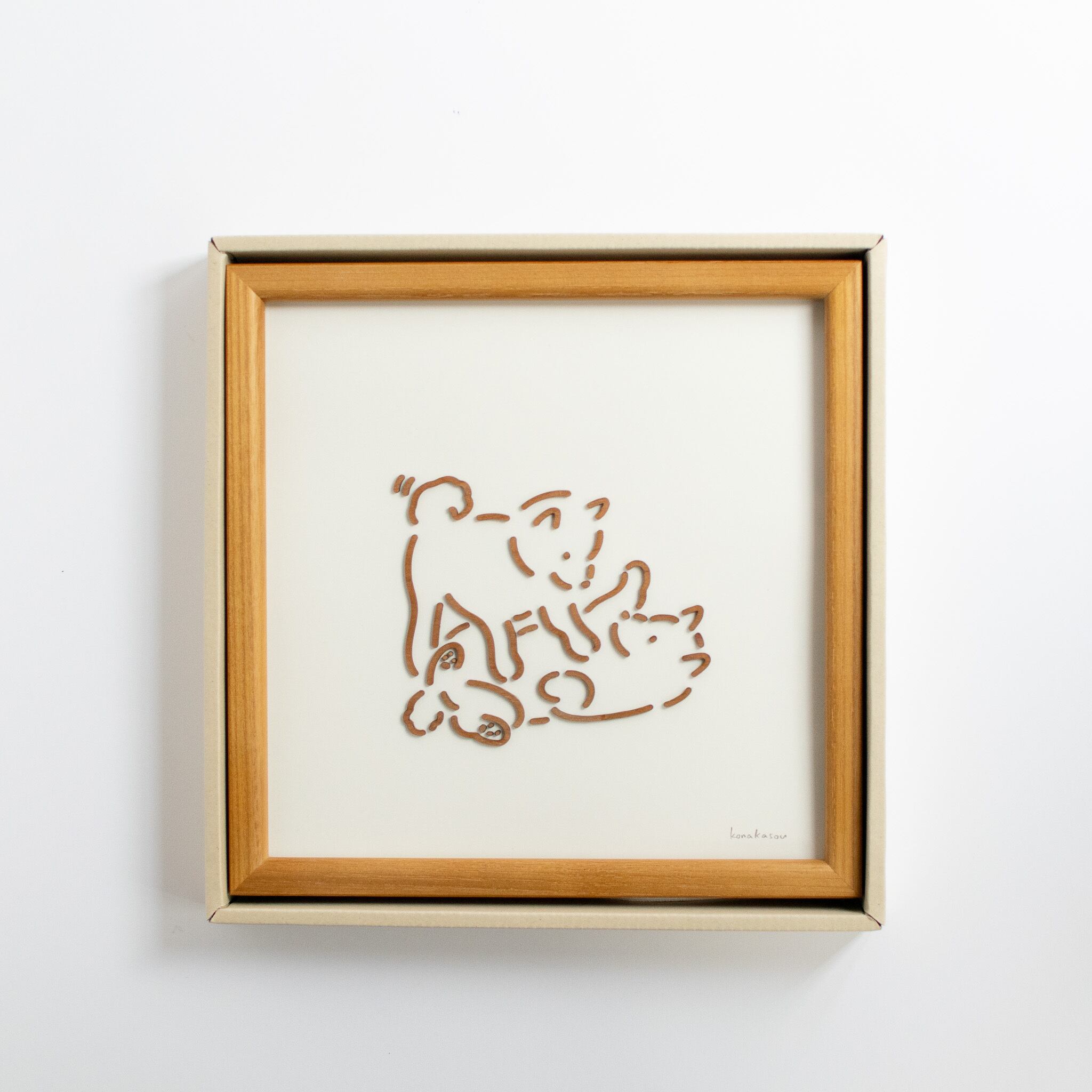 木の絵画 『ふたりの時間』 | 湖中のおみせ