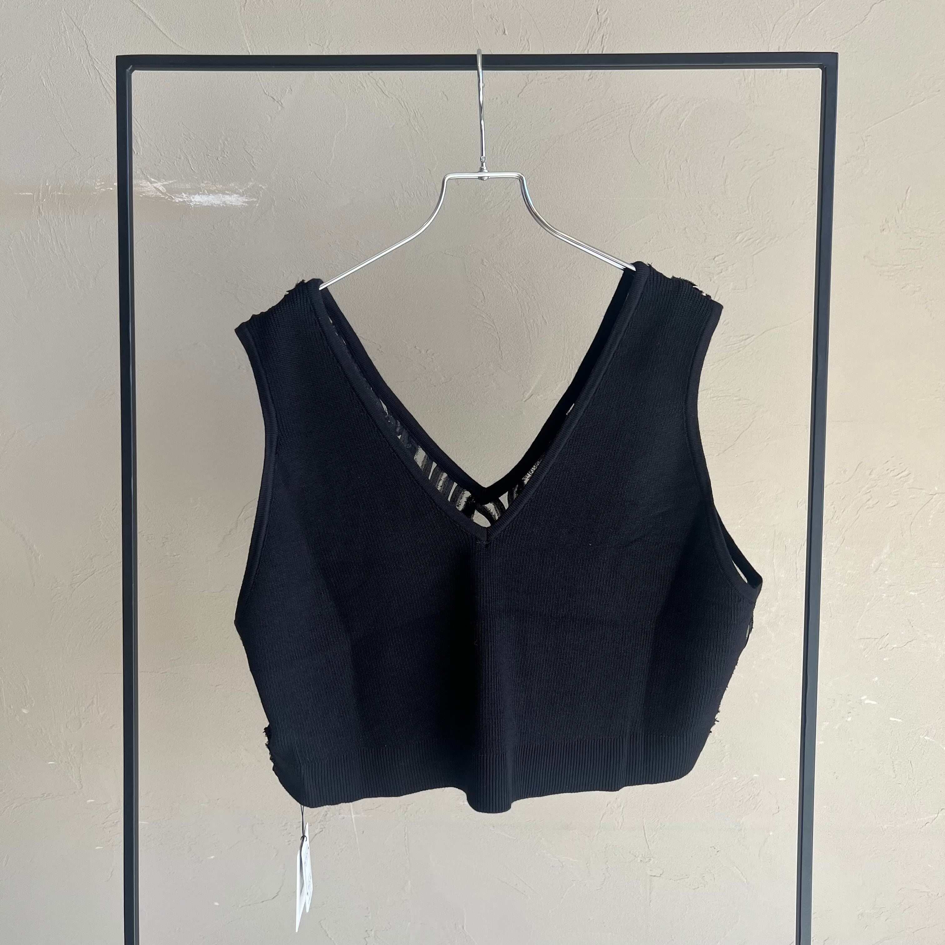 CTUME\クチューム　前後2wayベスト　ブラック QTUME 】2way刺繍レースベスト | valance 福井｜レディース セレクト
