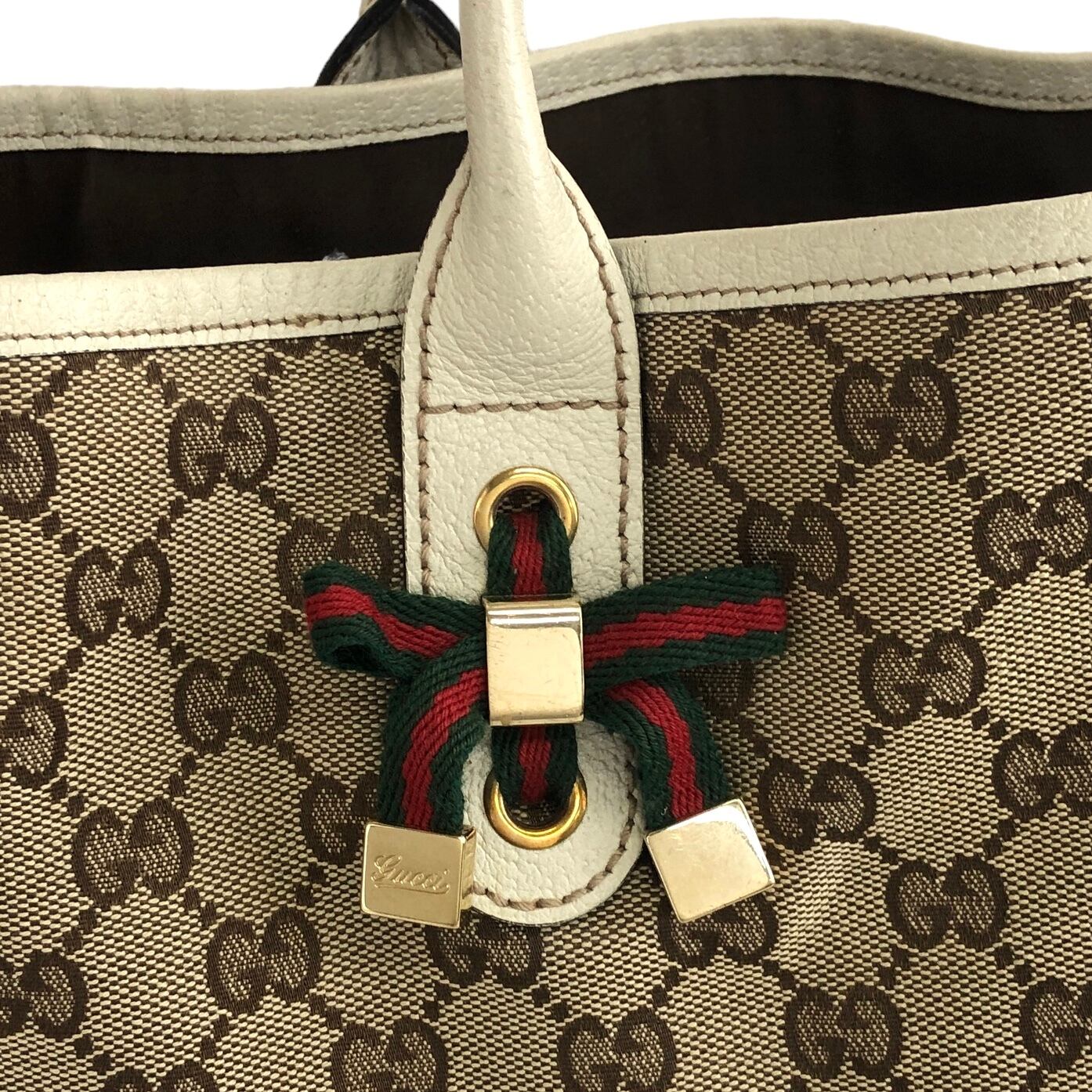 GUCCI グッチ GG ハンドバッグ ベージュ シェリーライン キャンバス