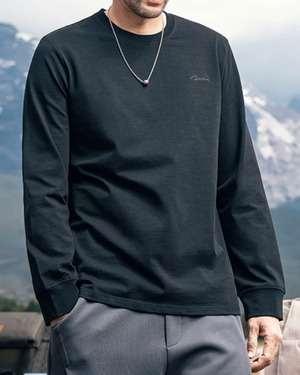 ワンポイントロゴ ロングスリーブTシャツ 5色 E0087