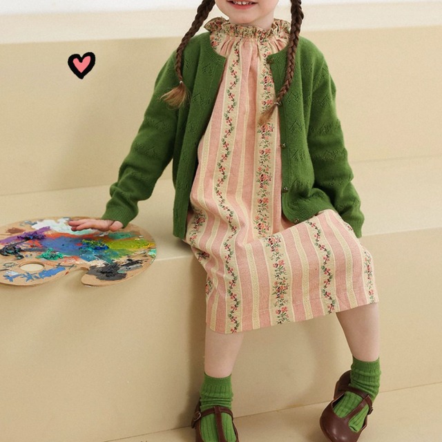 秋レトロ花柄ワンピースORカーディガン