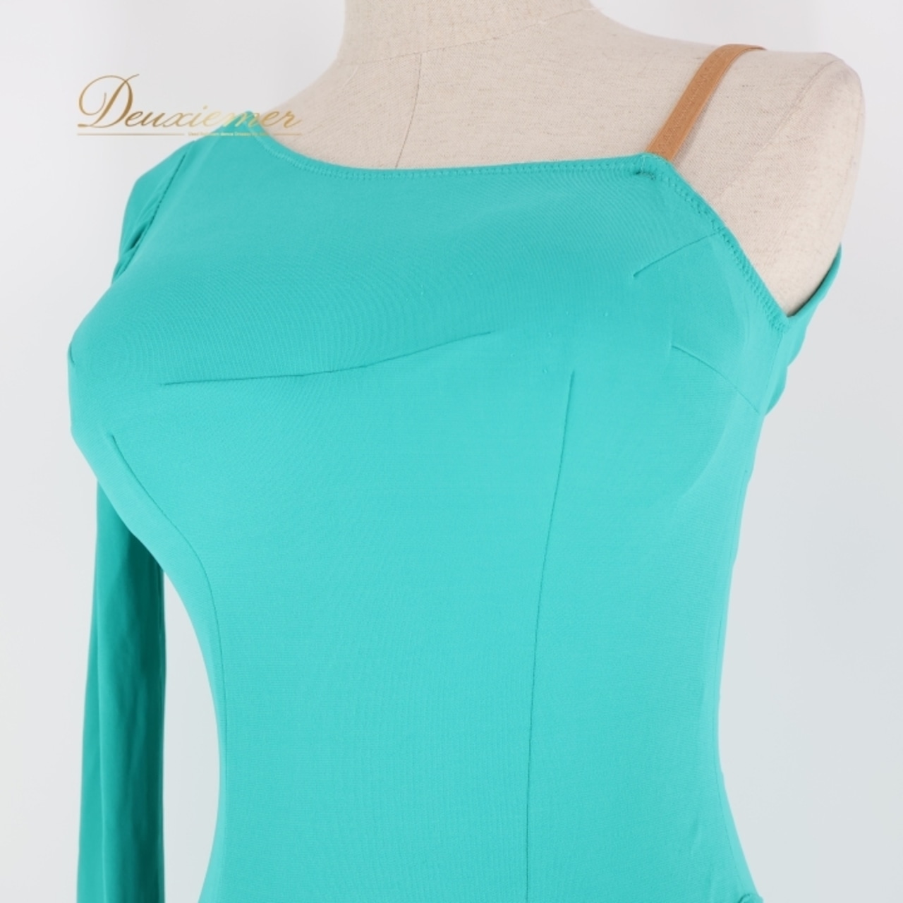 社交ダンス 衣装 ラテン ドレス ワンピース ブルー系 グリーン系 緑 青 無地 伸縮 ストレッチ デモ 競技 パーティ 発表会 レディース 大人用 フェスティバル ダンスコスチューム