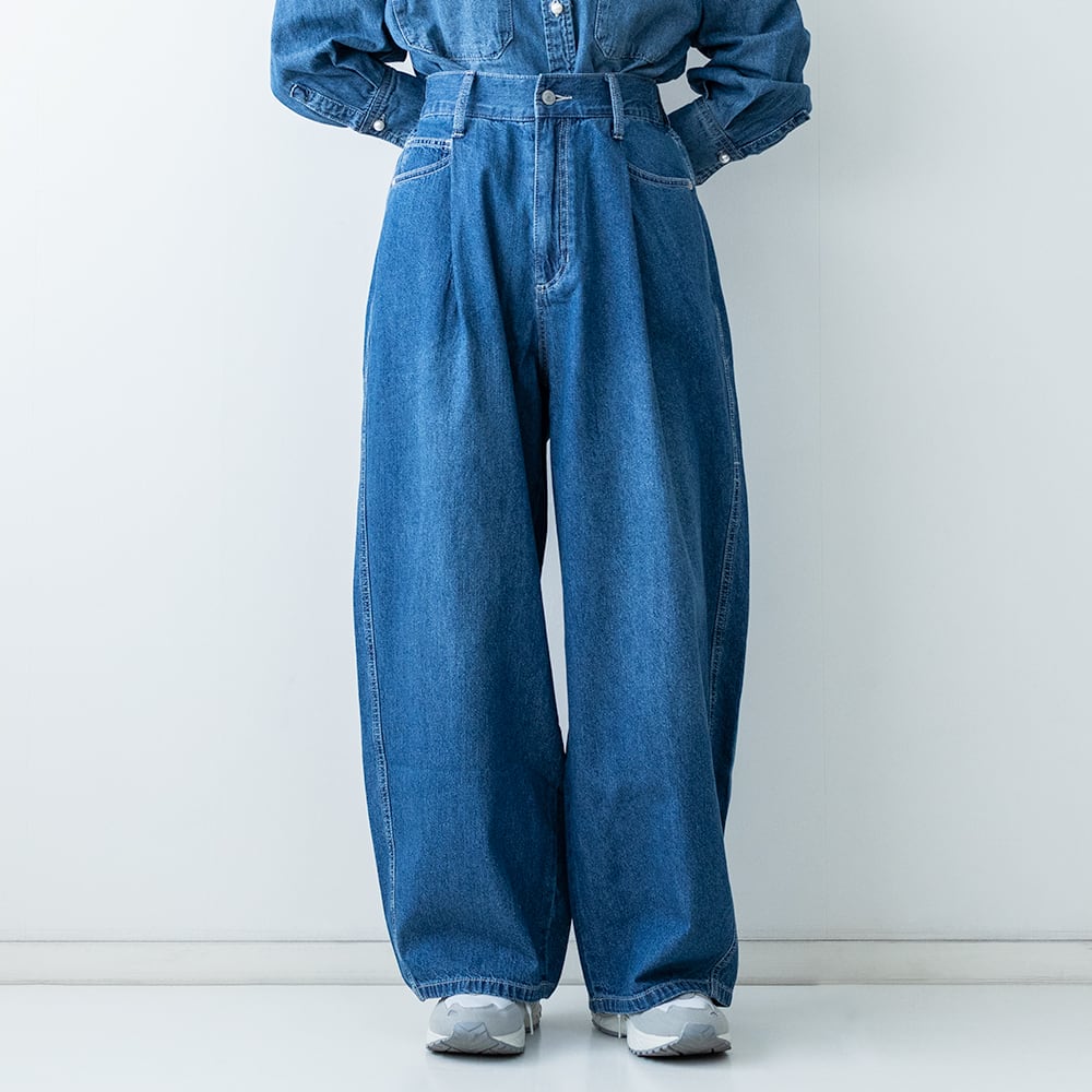 QTUME 8ozデニム ワイドバレルパンツ | LASQ store | ラスクストア