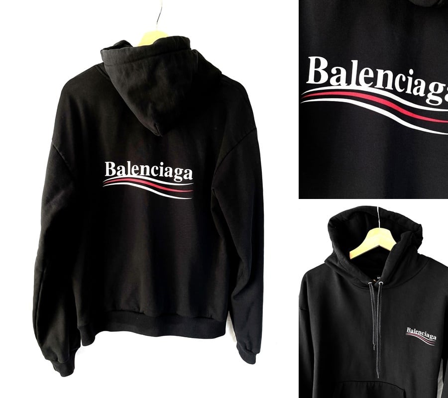 【BALENCIAGA】　バレンシアガ　18～19AW　 2018～2019　キャンペーンロゴ　フーディ　パーカー　BLACK　メンズM |  brand cross tokyo powered by BASE