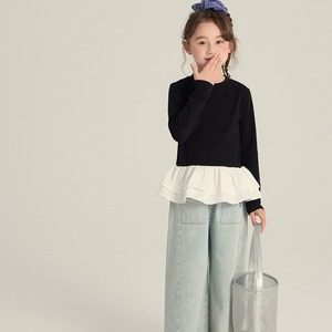 秋バレエコーデフリル付きＴシャツ