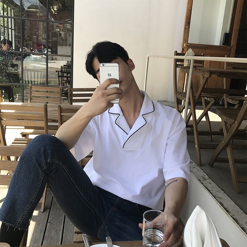 全2色 Tシャツ カットソー ポロシャツ カジュアル おしゃれ