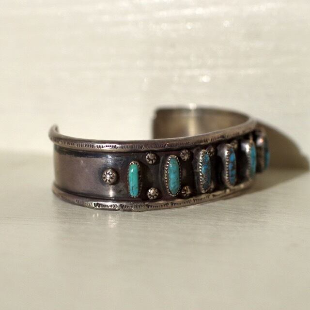 NAVAJO JB刻印 Sterling Silver ターコイズ バングル - バングル 