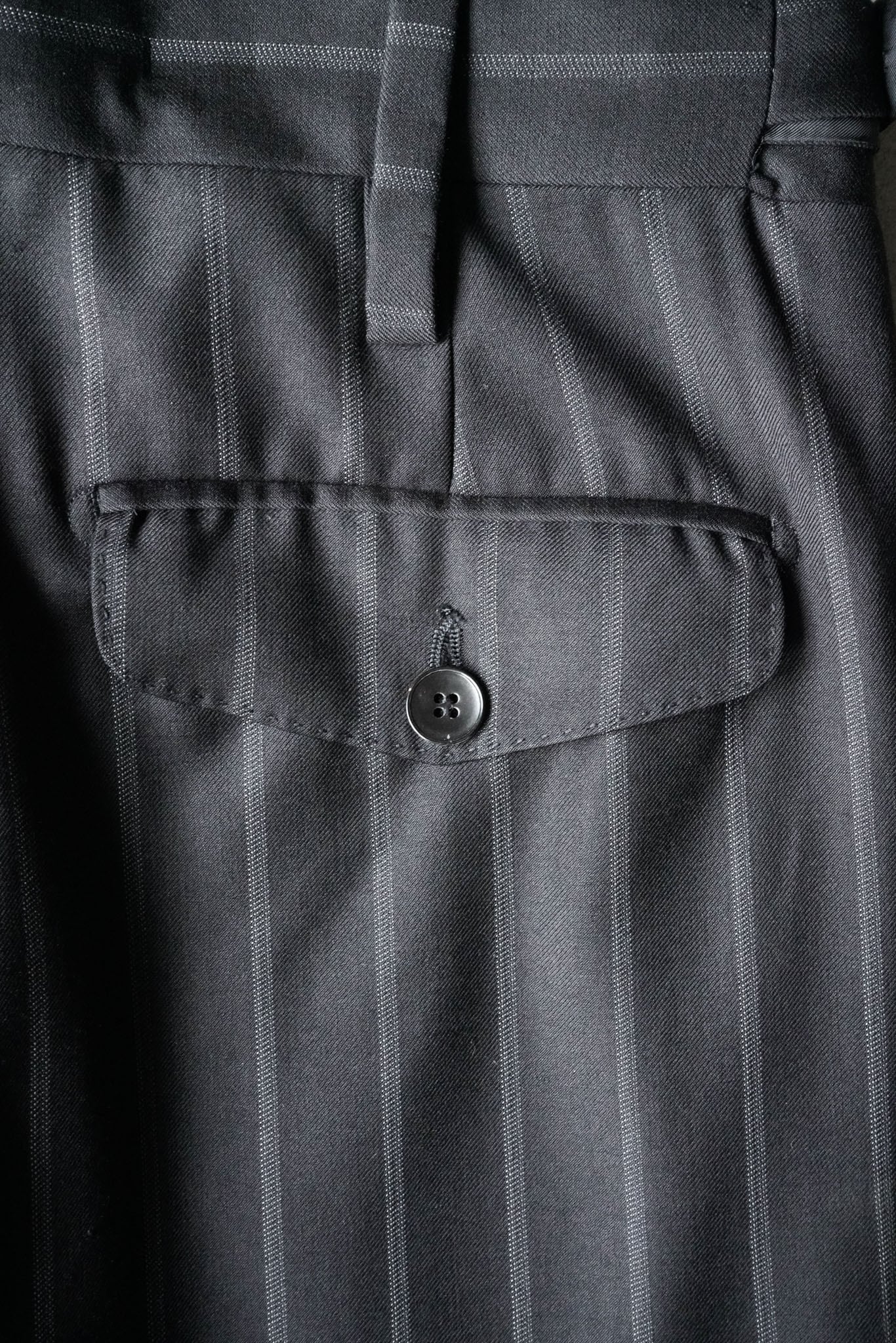 01SS “GUCCI” Stripe Pattern Wool Cashmere Side-Adjuster Slacks
