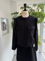 BORDERS at BALCONY SHOULDER FRILL BLOUSON ボーダーズアットバルコニー　ショルダーフリルブルゾン