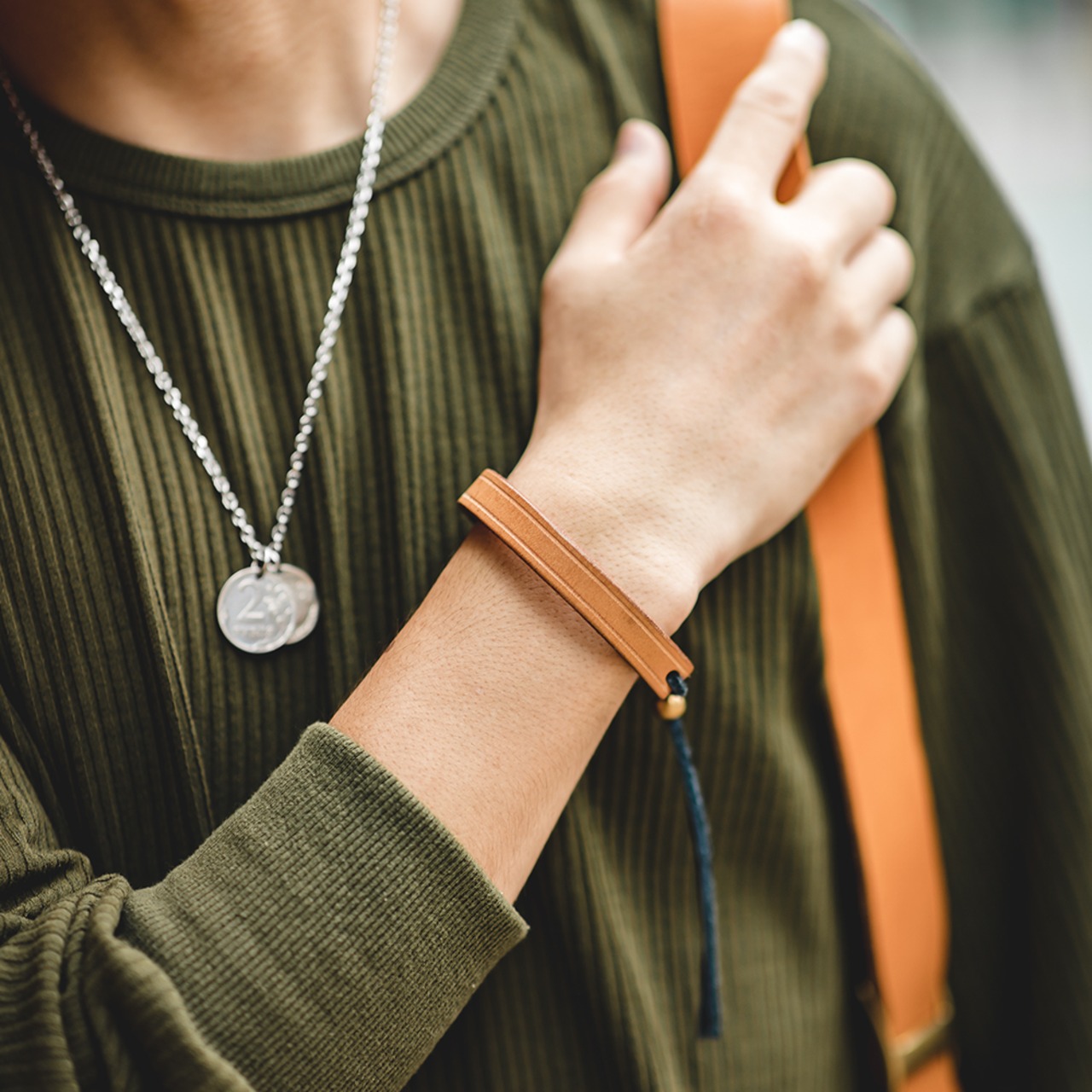 Minimal Leather Adjustable Bracelet / ミニマル レザー アジャスタブル ブレスレット