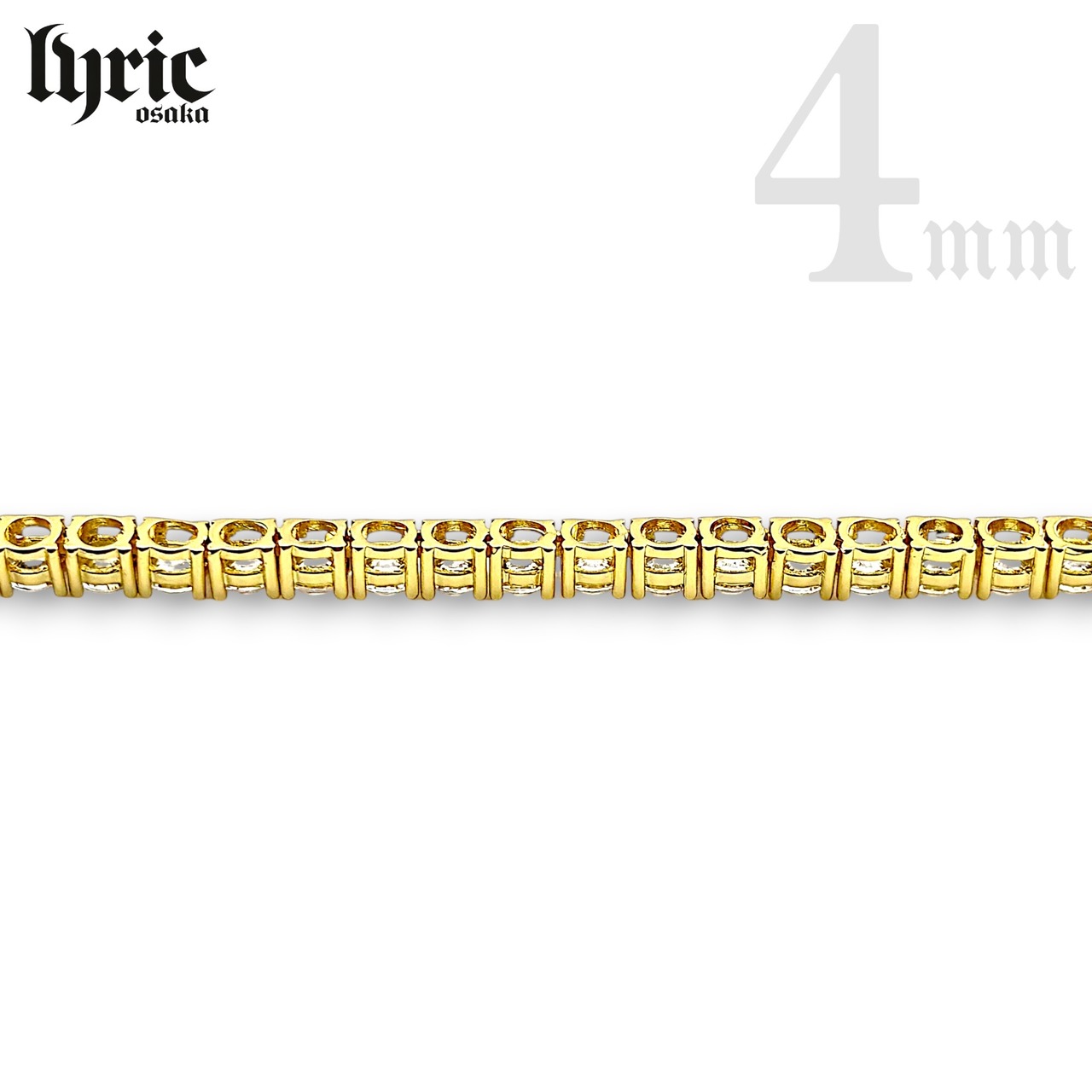 4mm 50cm  luxury tennis necklace gold