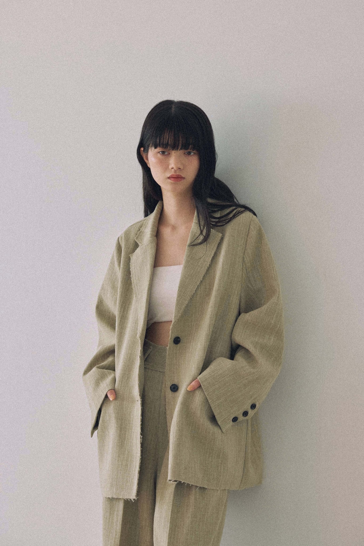 DU260514 Cut Off Design Jacket 【set up可】