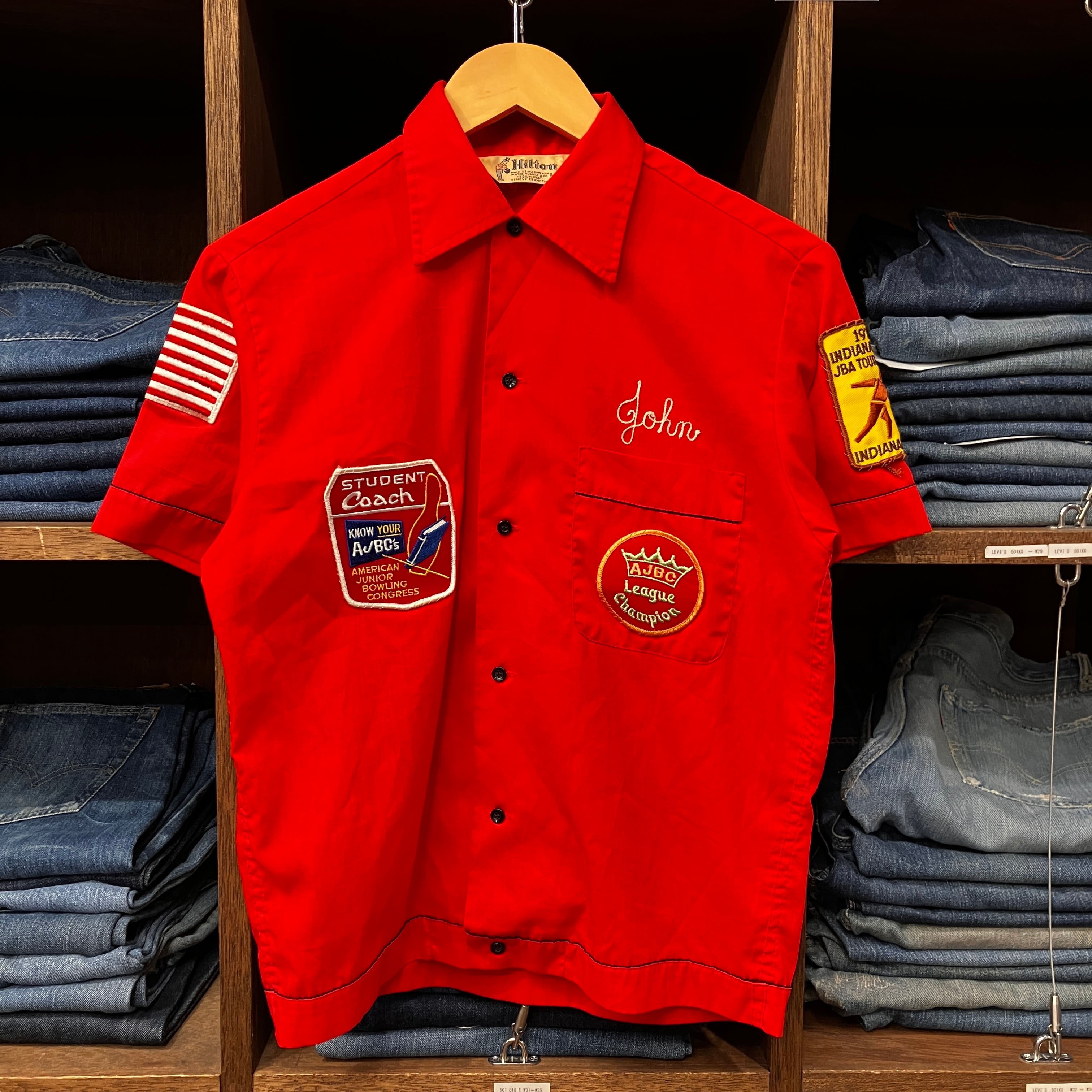 ①1970'S HILTON S/S WAPPEN BOWLING SHIRT | safarionline