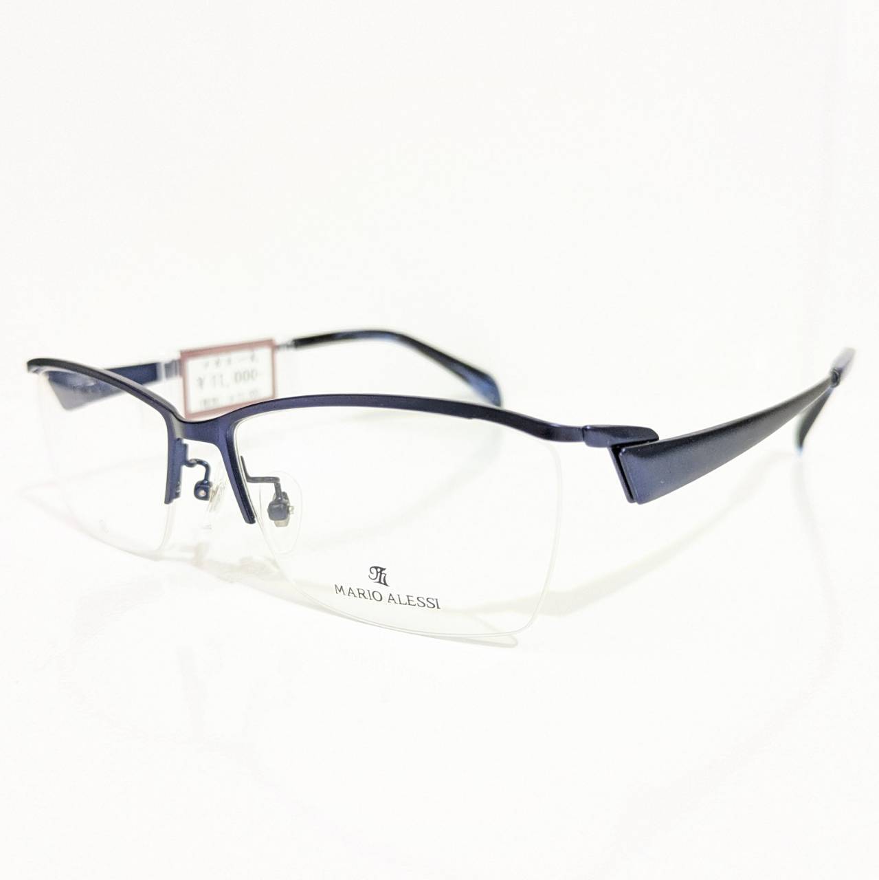 【MARIO ALESSI】スクエアナイロールフレーム マットネイビー